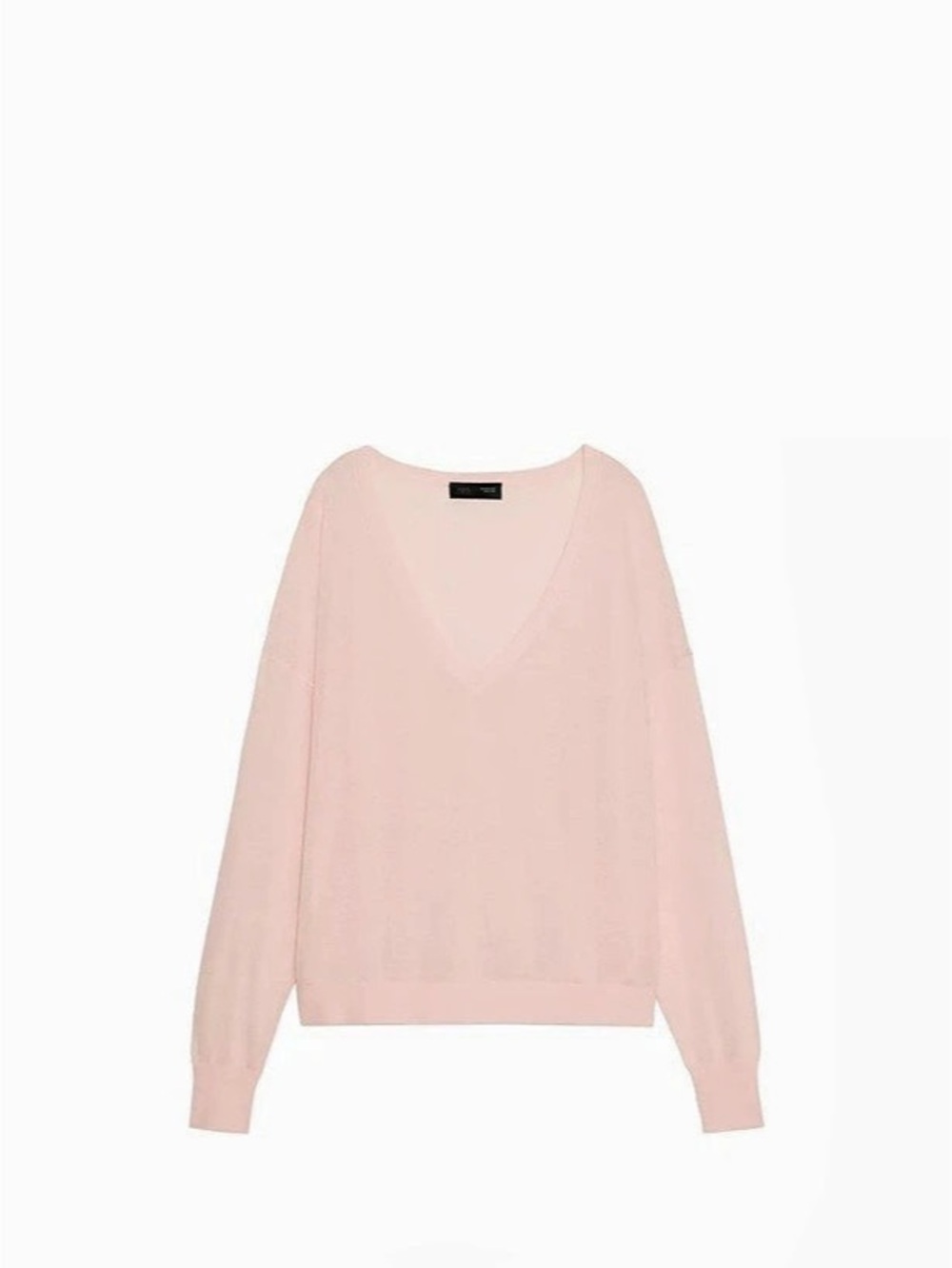 Zara Fine Knit V-Neck Jumper Pink